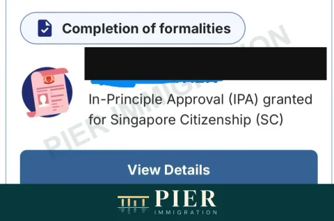 Citizenship in-principle approval from Pier's approval collection, with personal details removed; source-file date 27 Sept 2026