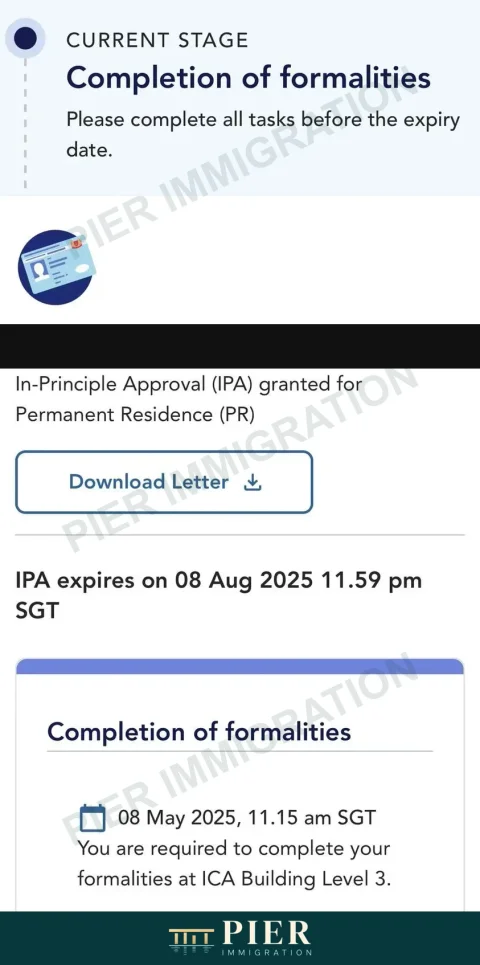 PR in-principle approval from Pier's approval collection, with personal details removed; source-file date 30 May 2025