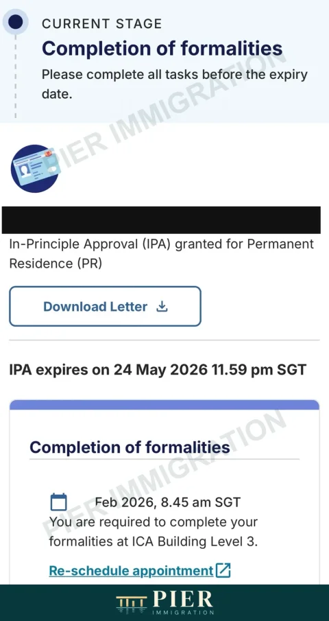 PR in-principle approval from Pier's approval collection, with personal details removed; source-file date 7 Feb 2026