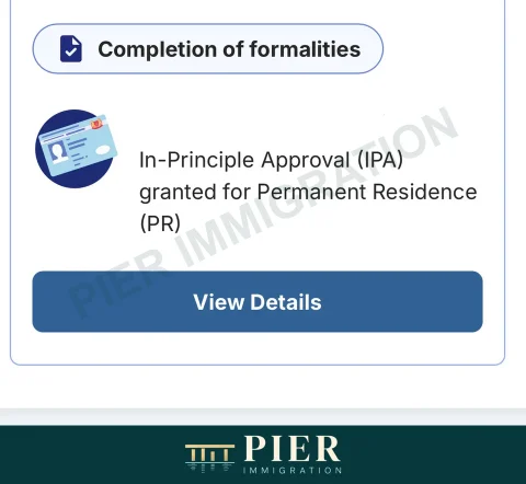 PR in-principle approval from Pier's approval collection, with personal details removed; source-file date 30 Apr 2026