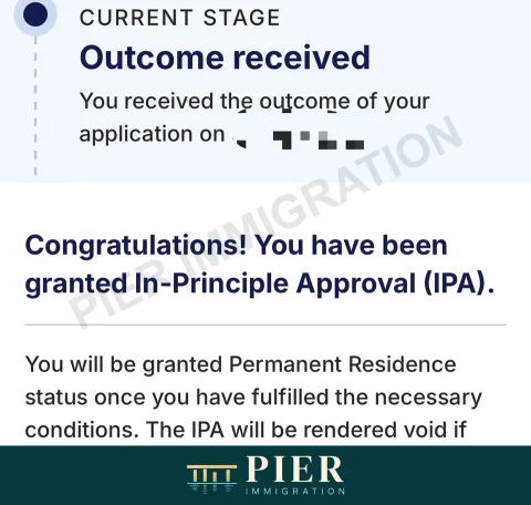PR in-principle approval from Pier's approval collection, with personal details removed; source-file date 13 Jun 2026