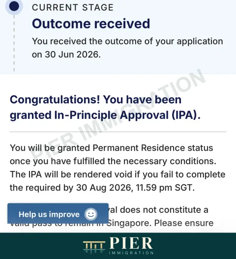 PR in-principle approval from Pier's approval collection, with personal details removed; outcome dated 30 Jun 2026