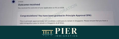 PR in-principle approval from Pier's approval collection, with personal details removed; outcome dated 16 Jul 2026
