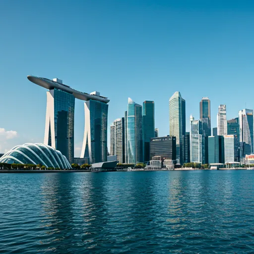 Singapore skyline used as a brand visual for Pier Immigration